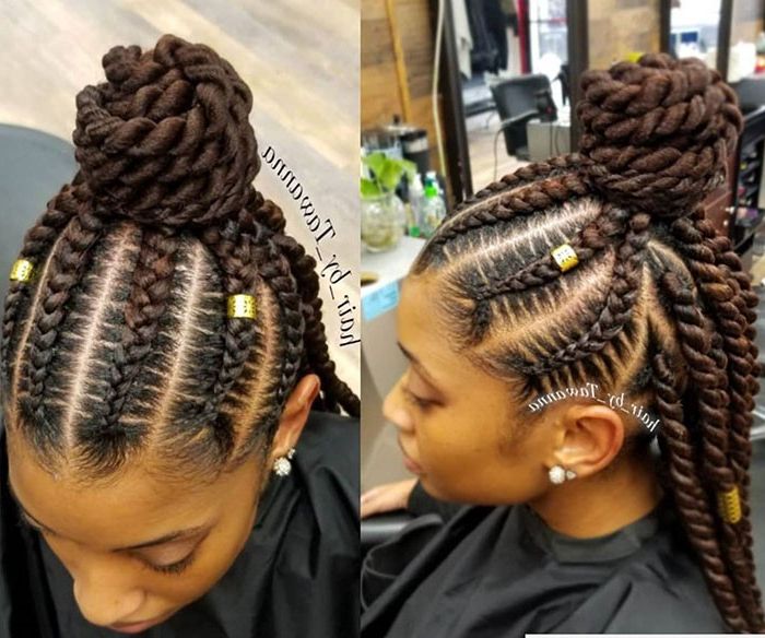 Braided Updos For Every Occasion | Naturallycurly For Recent Cornrow Braided Bun Hairstyles (View 5 of 25)