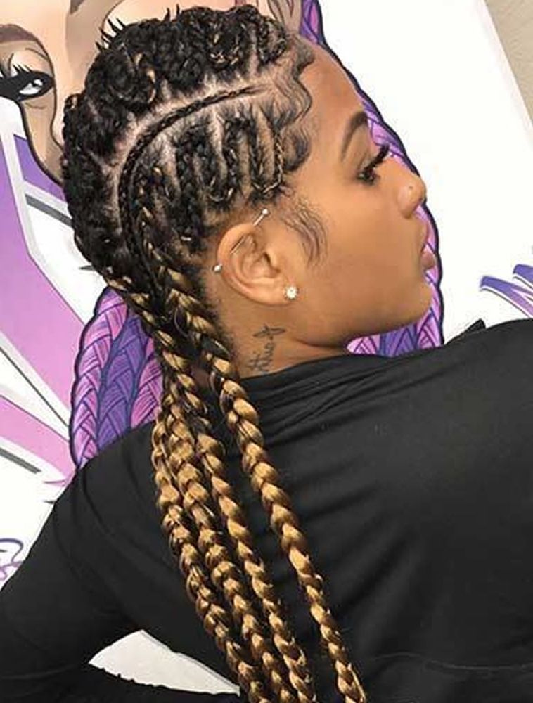 Braids Hairstyles For Black Women 2019 2020 – Hairstyles Throughout Most Current Zig Zag Cornrows Braided Hairstyles (View 7 of 25)