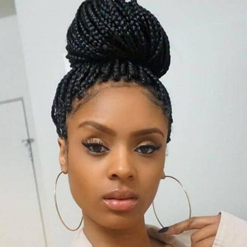 Classy+box+braids+bun | Box Braids | Box Braids Hairstyles For Current Box Braids Bun Hairstyles (View 3 of 25)