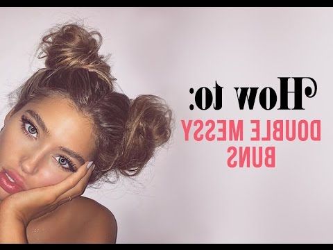 Cute And Messy Double Buns | Summer Survival Series With Double Mini Buns Updo Hairstyles (View 22 of 25)
