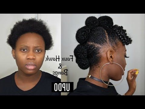 Easy Protective Style | Faux Hawk Updo With Afro Bangs On In Natural Bangs Updo Hairstyles (View 14 of 25)