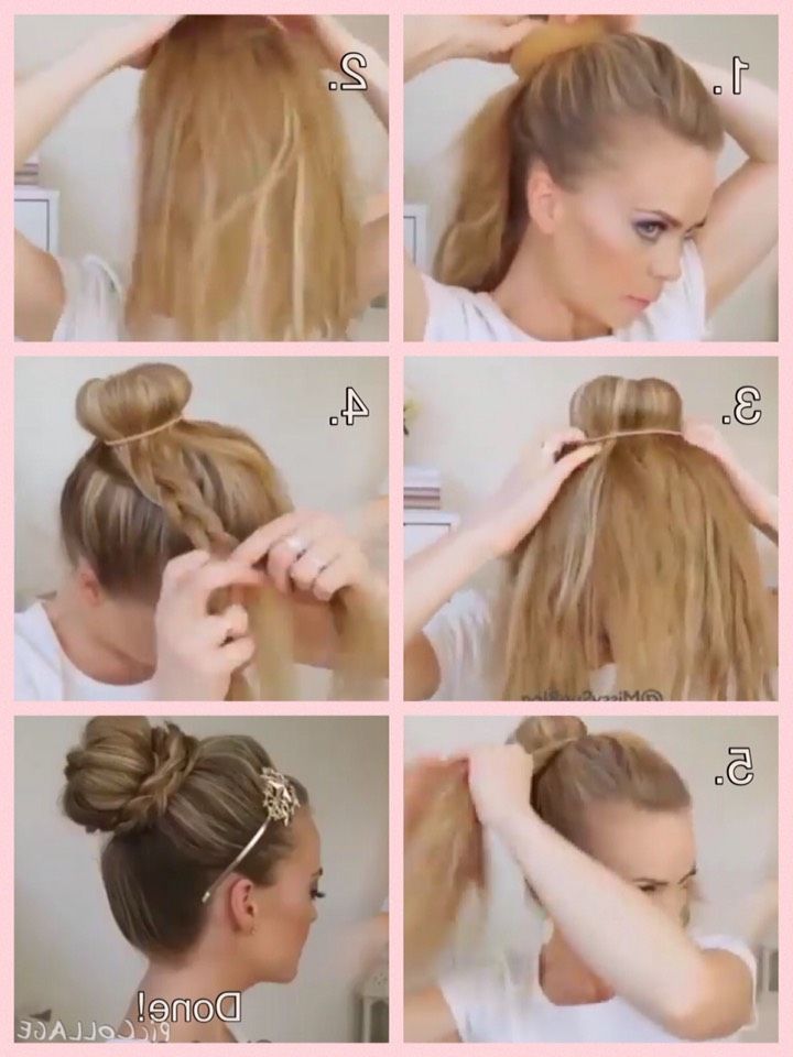 ?braid Wrapped High Bun – So Beautiful! Definitely Going To For Most Recently Braid Wrapped High Bun Hairstyles (View 10 of 25)