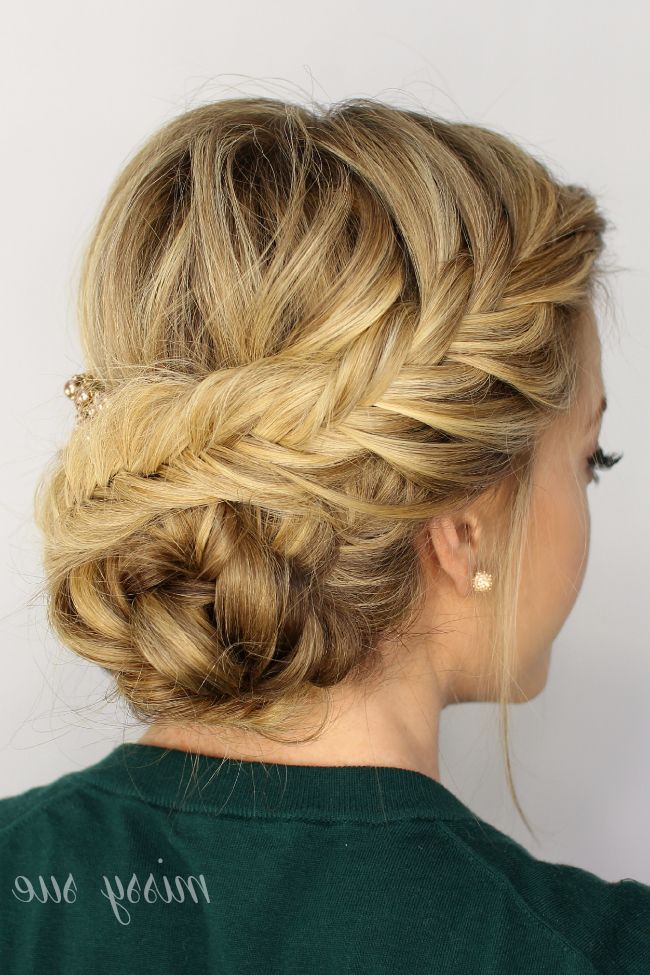Fishtail Braided Updo Inside Fishtail Braid Updo Hairstyles (View 2 of 25)