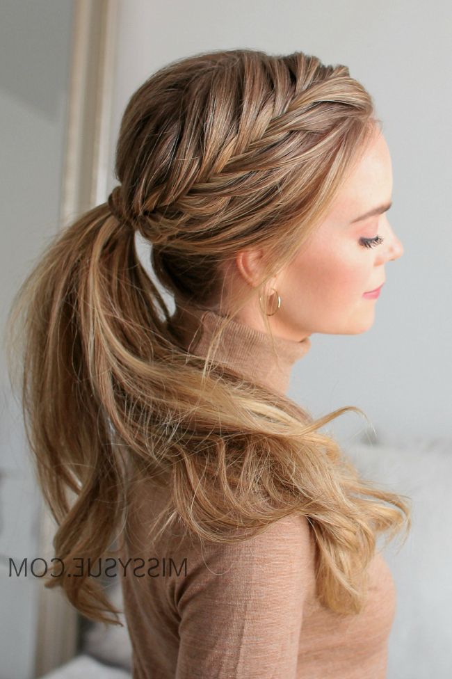 Fishtail French Braid Ponytail | Missy Sue Within Most Popular Fishtail Braid Pontyail Hairstyles (View 10 of 25)