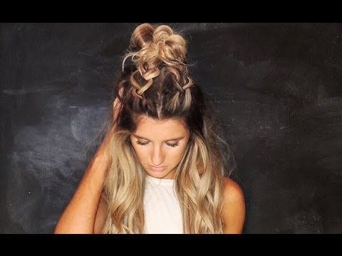 Half Up Bun With Two Dutch Braids Tutorial // Top Knot // The Hun // Fun Bun For Topknot Hairstyles With Mini Braid (View 21 of 25)