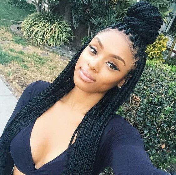 How To Take Care Of Your Box Braids – (hair Tips) In Most Current Box Braids Bun Hairstyles (View 16 of 25)