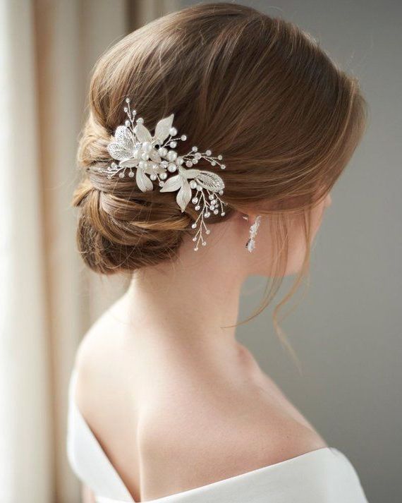 Pearl Hair Clip, Wedding Hair Clip, Bridal Hair Clip Pertaining To Pearl Bun Updo Hairstyles (Photo 23 of 25)