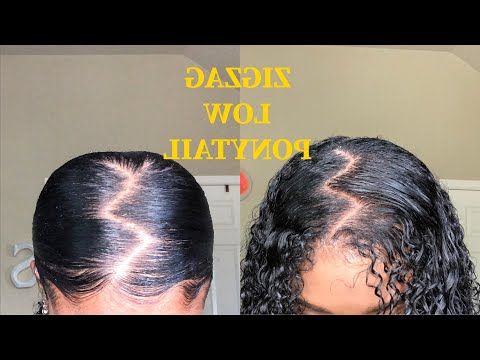 Sleek Zigzag Low Ponytail Tutorial | Natural Hair – Youtube With Zig Zag Ponytail Updo Hairstyles (View 16 of 25)