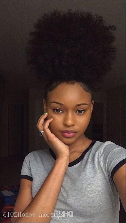 Women Hair Extension Short High Afro Kinky Curly Ponytail Natural Hair Puff  Drawstring Ponytails Pieces Buns Peruca Hairstyles With Ponytails Inside Natural High Ponytail Updo Hairstyles (View 14 of 25)