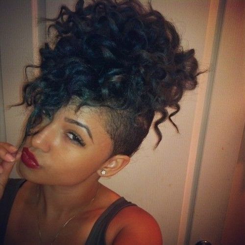 12 Pretty Short Curly Hairstyles For Black Women In 2019 Pertaining To Curly Highlighted Mohawk Hairstyles (View 23 of 25)