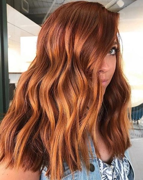 14 Copper Highlights Hair Colours To Inspire (2019) For Long Waves Hairstyles With Subtle Highlights (View 19 of 25)