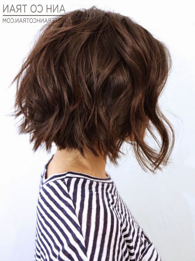 20+ Wavy Bob Hairstyles For Short & Medium Length Hair Inside Short Asymmetric Bob Hairstyles With Textured Curls (View 15 of 25)