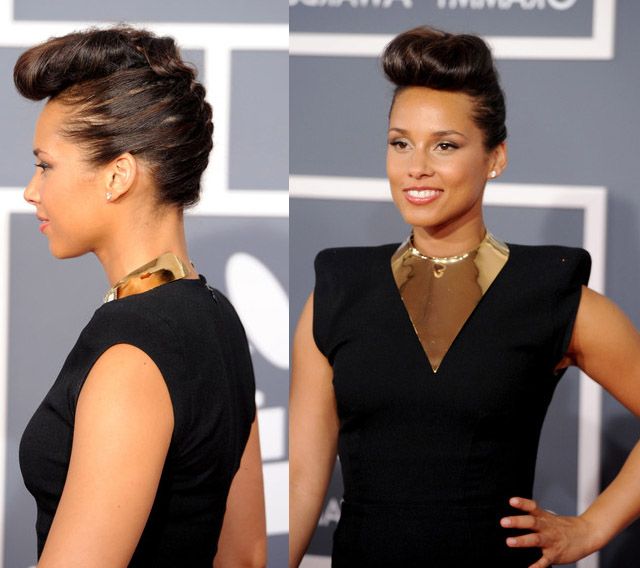 2012 Hairstyle Trends: Vintage Victory Roll Updo's And Long Pertaining To Alicia Keys Glamorous Mohawk Hairstyles (Photo 19 of 25)