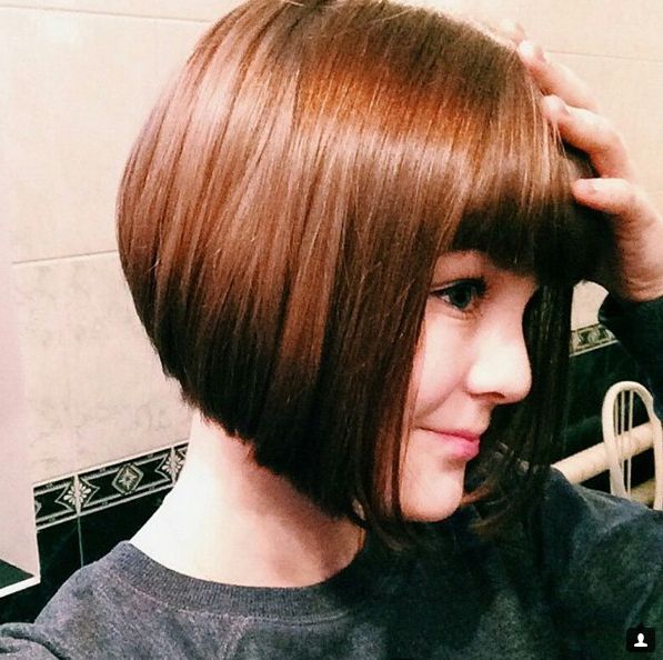 22 Cute Inverted Bob Hairstyles – Popular Haircuts In Round Bob Hairstyles With Front Bang (Photo 9 of 25)