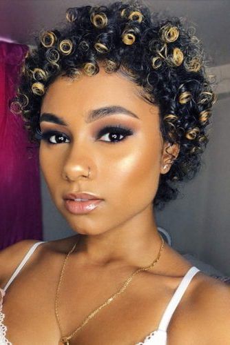 23 Cute And Flattering Curly Pixie Cut Ideas For Curly Pixie Haircuts With Highlights (View 25 of 25)