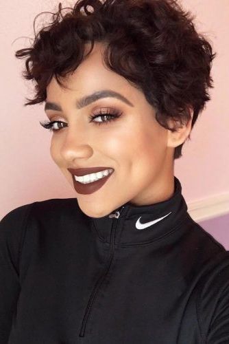 23 Cute And Flattering Curly Pixie Cut Ideas Intended For Pixie Haircuts With Bangs And Loose Curls (View 8 of 25)