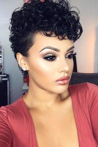 23 Cute And Flattering Curly Pixie Cut Ideas Pertaining To Pixie Haircuts With Bangs And Loose Curls (View 6 of 25)