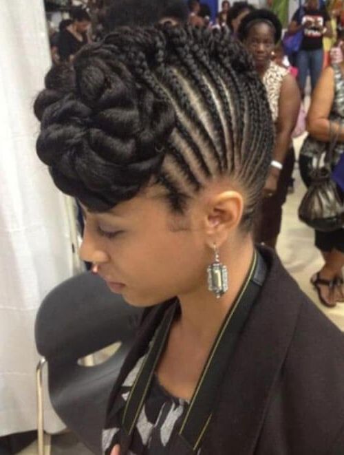23+ Latest Mohawk Hairstyles For Natural Hair For African With Regard To Fully Braided Mohawk Hairstyles (View 17 of 25)