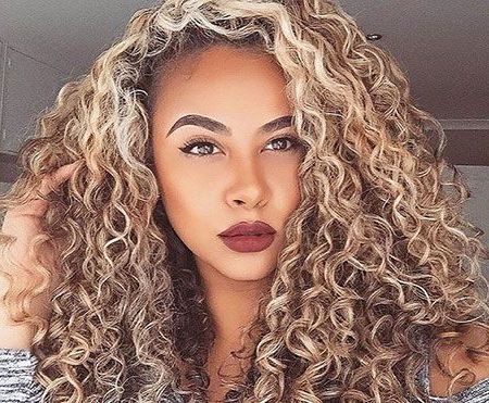 23 Long Curly Blonde Hairstyles In 2019 | Colored Curly Hair Throughout Curls And Blonde Highlights Hairstyles (Photo 10 of 25)