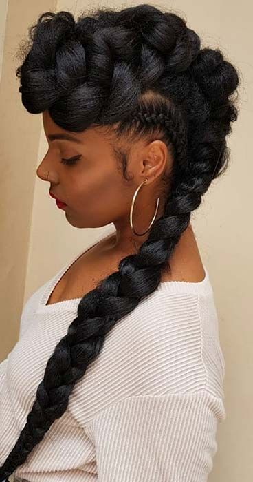23 Mohawk Braid Styles That Will Get You Noticed | Stayglam In Side Braided Curly Mohawk Hairstyles (Photo 12 of 25)