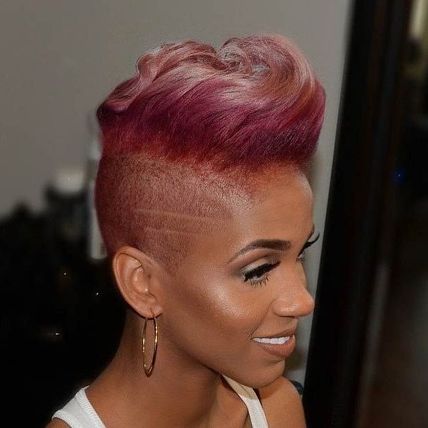23 Most Badass Shaved Hairstyles For Women | Mohawk Regarding Shaved And Colored Mohawk Haircuts (Photo 1 of 25)