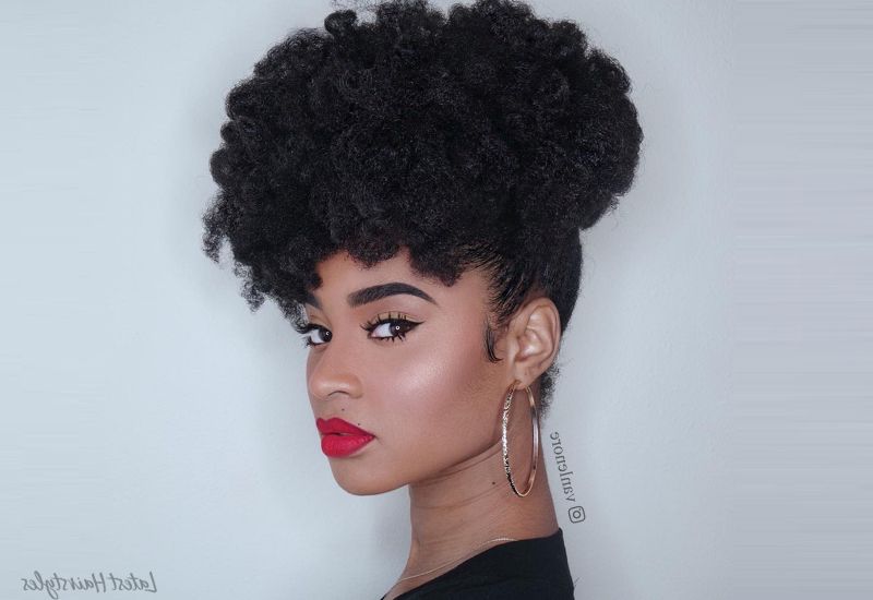 24 Amazing Prom Hairstyles For Black Girls For 2019 Inside High Bun With Twisted Hairstyles Wrap And Graduated Side Bang (View 21 of 25)