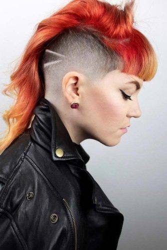 24 Cute & Rebellious Half Shaved Head Hairstyles For Modern In Side Shaved Long Hair Mohawk Hairstyles (View 18 of 25)