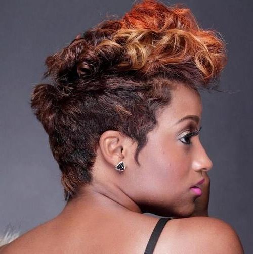 25 Exquisite Curly Mohawk Hairstyles For Girls And Women Throughout Curly Highlighted Mohawk Hairstyles (Photo 1 of 25)
