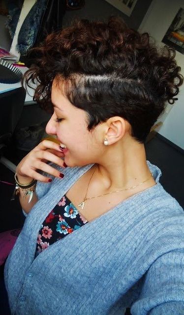 25 Exquisite Curly Mohawk Hairstyles For Girls And Women Within Shaved Short Hair Mohawk Hairstyles (Photo 18 of 25)