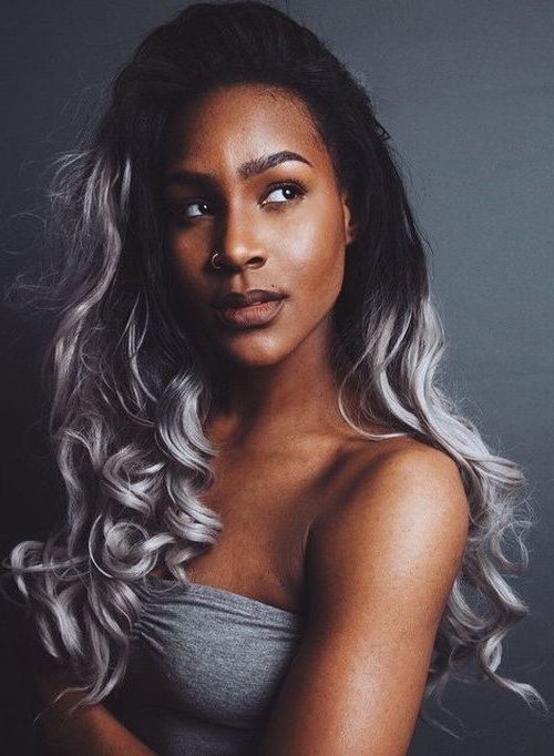 25 New Grey Hair Color Combinations For Black Women – The Within Ravishing Smoky Purple Ombre Hairstyles (Photo 15 of 25)
