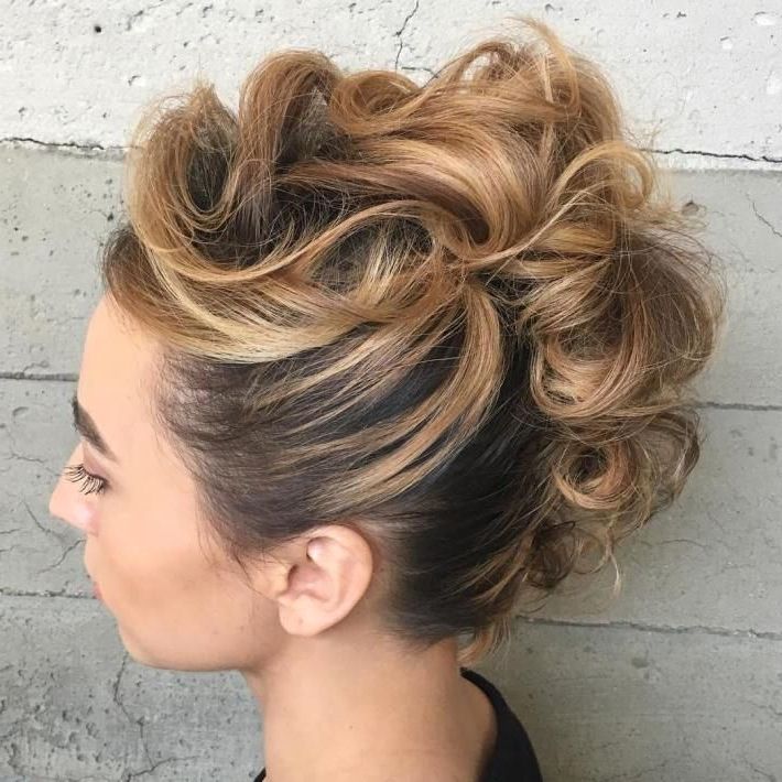 Featured Photo of Top 25 of Elegant Curly Mohawk Updo Hairstyles