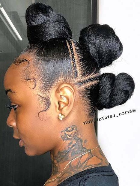 26 Mohawk Braids Styles Ponytails That Will Attract Your With Regard To Mohawk Hairstyles With Braided Bantu Knots (View 18 of 25)