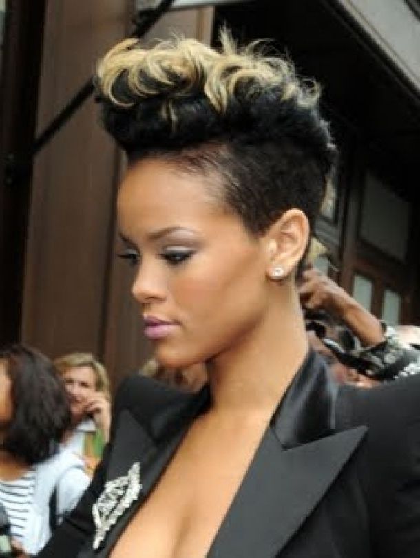 28+ Albums Of Rihanna Mohawk Haircut Short Hair | Explore In Rihanna Black Curled Mohawk Hairstyles (View 14 of 25)