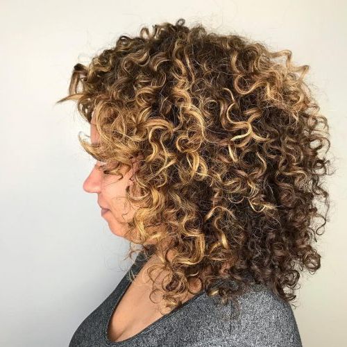 28 Greatest Brown Hair With Blonde Highlights For 2019 Throughout Curls And Blonde Highlights Hairstyles (View 6 of 25)