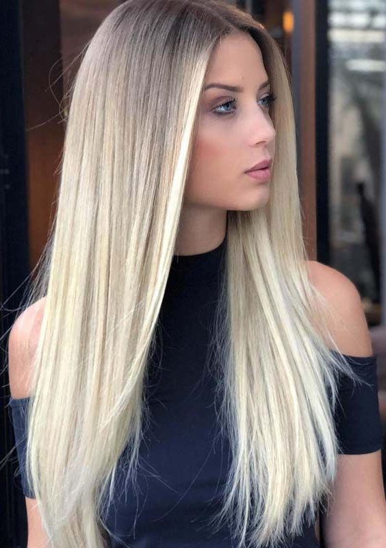 32 Gorgeous Long Sleek Straight Blonde Hairstyles For 2018 With Regard To Sleek Straight And Long Layers Hairstyles (View 2 of 25)