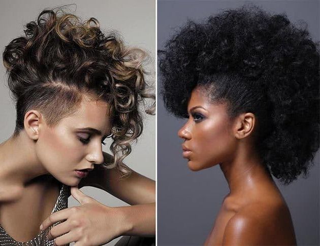 35 Captivating Curly Mohawk Styles For Women – Hairstylecamp Regarding Afro Mohawk Hairstyles For Women (View 15 of 25)