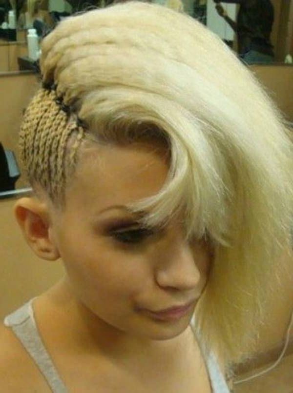 45 Fantastic Braided Mohawks To Turn Heads And Rock This Season In Classic Blonde Mohawk Hairstyles For Women (Photo 16 of 25)
