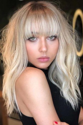 45 Untraditional Lob Haircut Ideas To Give A Try With Shaggy Lob Hairstyles With Bangs (Photo 19 of 25)