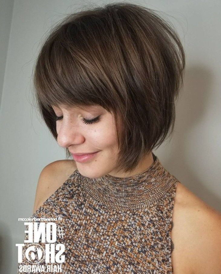 50 Classy Short Bob Haircuts And Hairstyles With Bangs In Inside Round Bob Hairstyles With Front Bang (View 3 of 25)