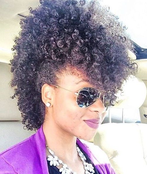 50 Mohawk Hairstyles For Black Women | Mohawk Hairstyles Throughout Natural Curly Hair Mohawk Hairstyles (Photo 12 of 25)