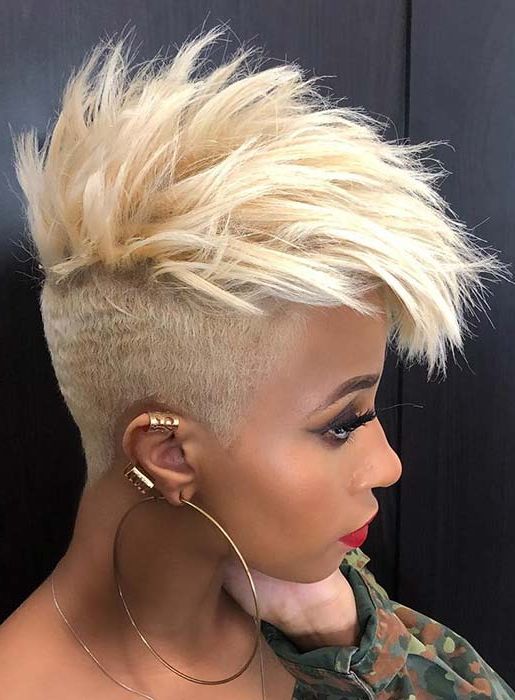 50 Short Hairstyles For Black Women | Stayglam Pertaining To Classic Blonde Mohawk Hairstyles For Women (Photo 10 of 25)