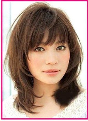 50 Wispy Medium Hairstyles | Medium Hair Styles, Bangs With For Layered And Outward Feathered Bob Hairstyles With Bangs (Photo 14 of 25)