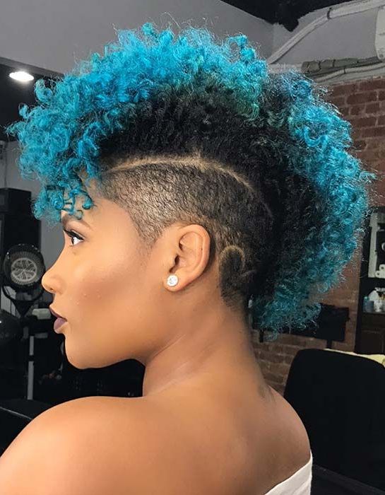 51 Best Short Natural Hairstyles For Black Women | Natural Intended For Blue Hair Mohawk Hairstyles (View 21 of 25)
