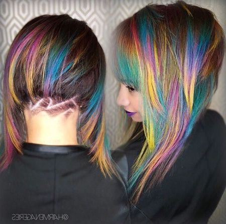 55 Cute Bob Hairstyles For 2017: Find Your Look Within Rainbow Bob Haircuts (View 11 of 25)
