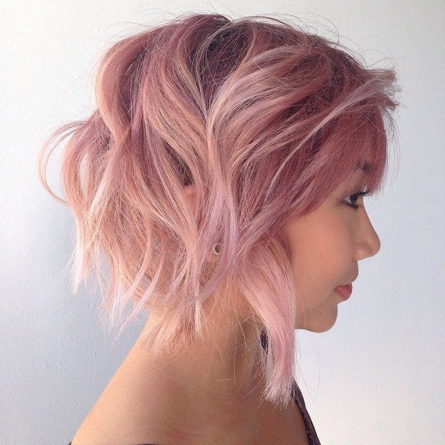 60 Messy Bob Hairstyles For Your Trendy Casual Looks With Regard To Pink Bob Haircuts (View 3 of 25)