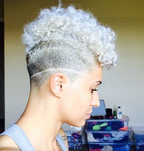 70 Most Gorgeous Mohawk Hairstyles Of Nowadays | Big Chop Intended For Blonde Curly Mohawk Hairstyles For Women (View 11 of 27)