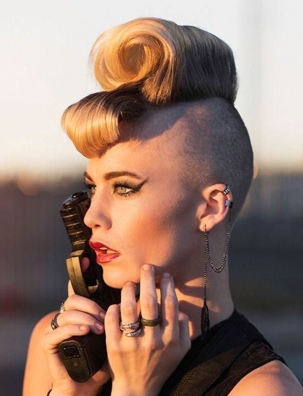 95 Bold Shaved Hairstyles For Women Within Shaved And Colored Mohawk Haircuts (Photo 15 of 25)