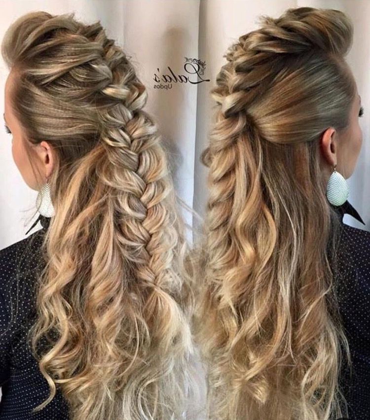 Ahh It's Like A Mohawk French Braid! In 2019 | Long Hair Intended For Center Braid Mohawk Hairstyles (Photo 9 of 25)