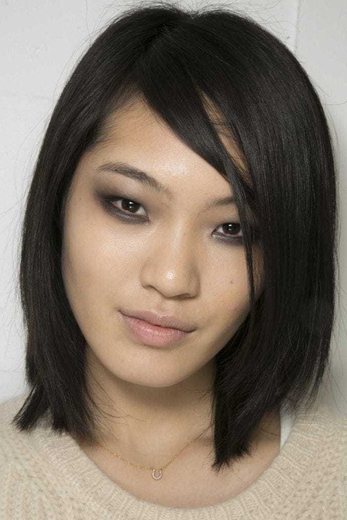 Asian Hairstyles For Women: 35 Trendy And Easy Looks To Try In Medium Length Bob Asian Hairstyles With Long Bangs (Photo 25 of 25)