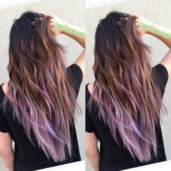 Balayage Ombre Of Ash Brown With Lilac Tips. Hairsammi Pertaining To Ravishing Smoky Purple Ombre Hairstyles (Photo 6 of 25)